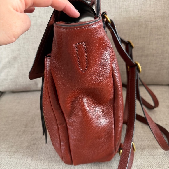 Fossil Amelia Convertible Backpack Dark Red Leather - Picture 4 of 16